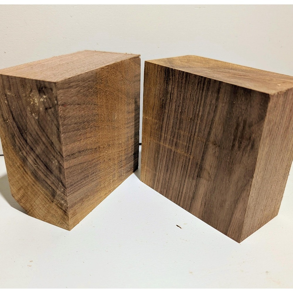 2 Black Walnut Turning Blanks 4x4x2 for crafting, carving or lathe Bowl Blank